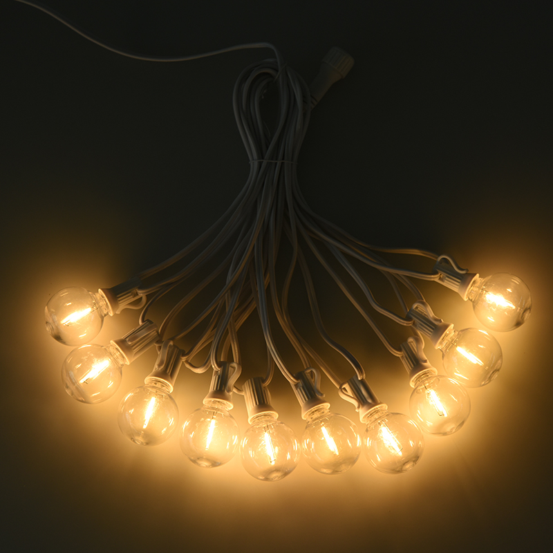 G40 Clip-on E12 spiraal warm witte lichtslingers (witte stijl)