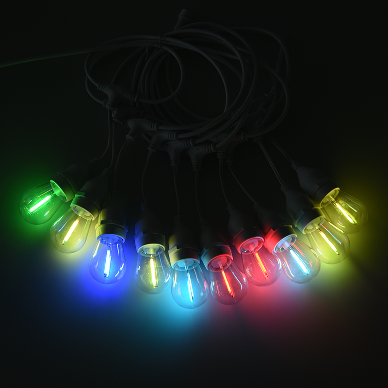 S14 ophangdraad E27 spiraal transparant lampenkap kleur lichtslinger