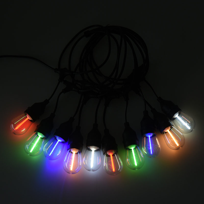 S14 Hangende String E27 Spiraal RGBY Meteor Light String