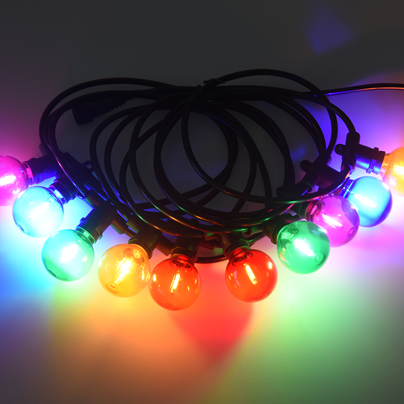 G40 Ball Bubble E12 Spiraalvormige mond Kleurrijke decoratieve slingerverlichting
