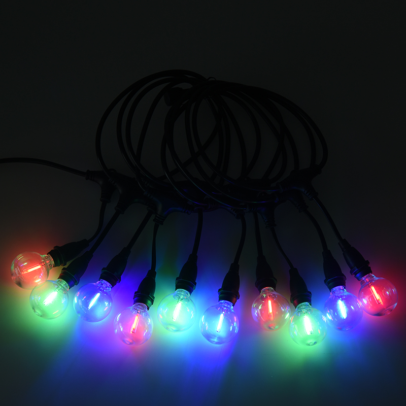 G40 transparante lamp E12 spiraalvormige mondkleurige hangende lichtslinger