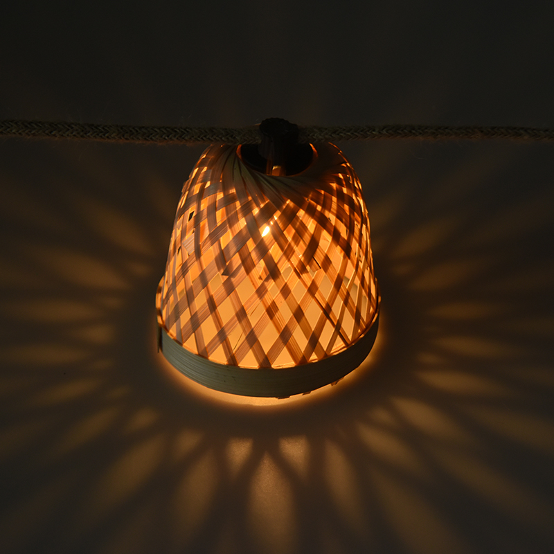 Bamboe geweven G40 solar lichtsnoer (5 meter 10 lampjes)