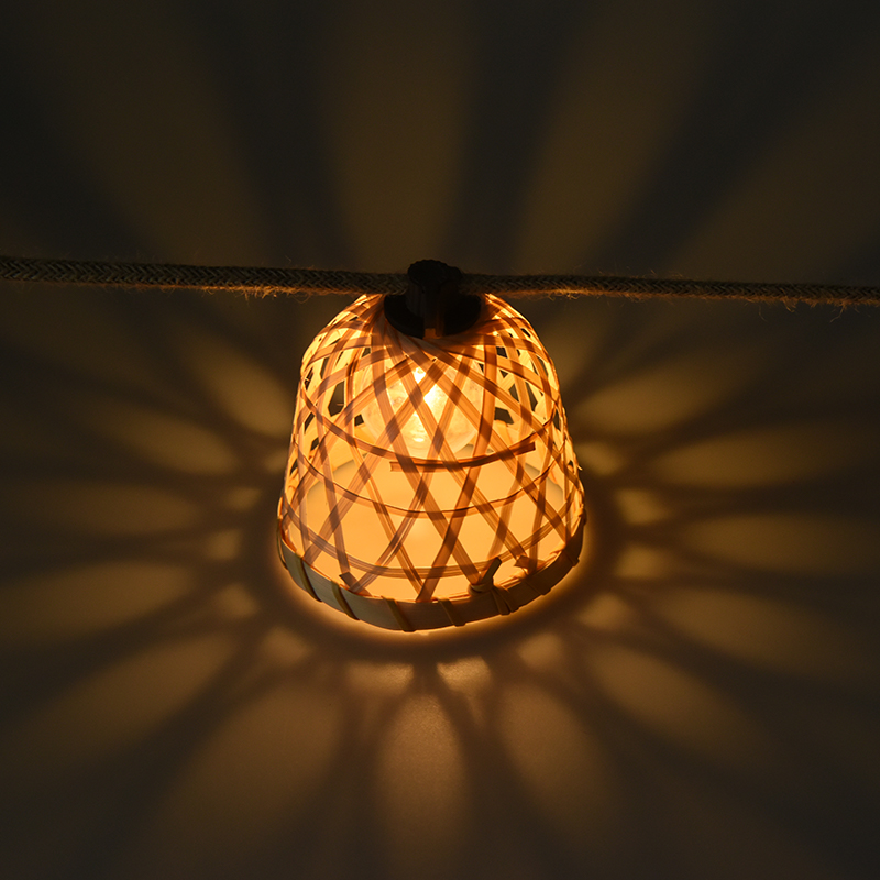 Bamboe geweven G40 solar lichtsnoer (5 meter 10 lampjes)